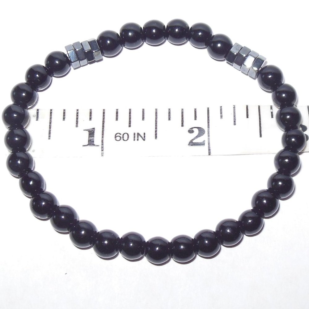 Set of three beaded stretch bracelets